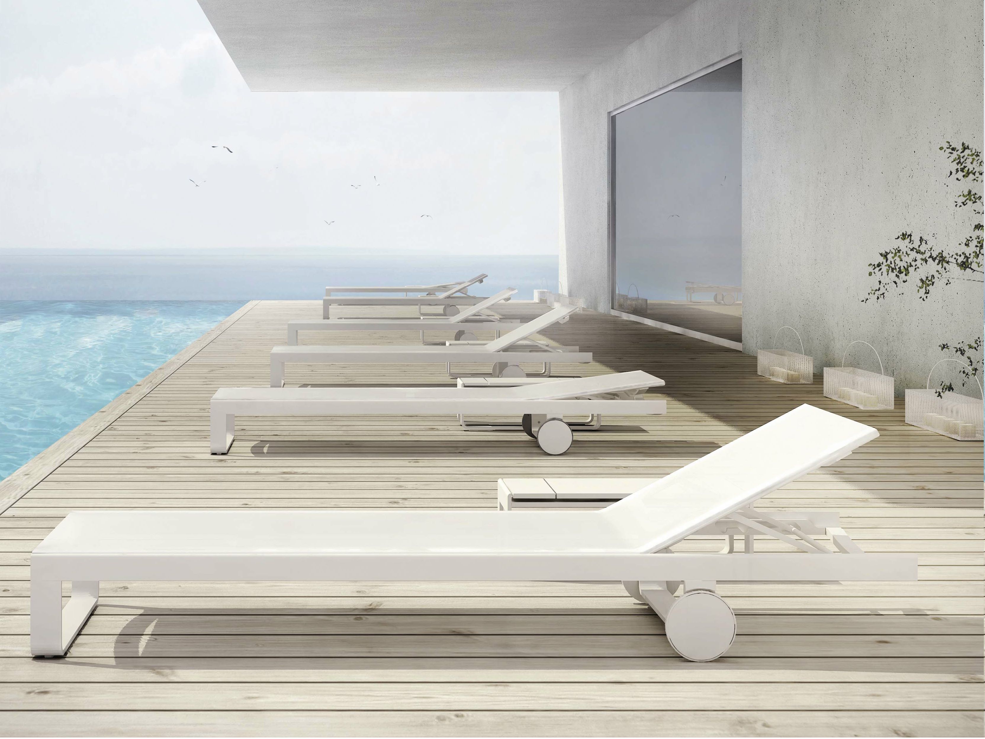 Шезлонг с откидной спинкой Batyline® с колесами GANDIABLASCO Плоский текстиль ARCH-00103526 - Вид №8