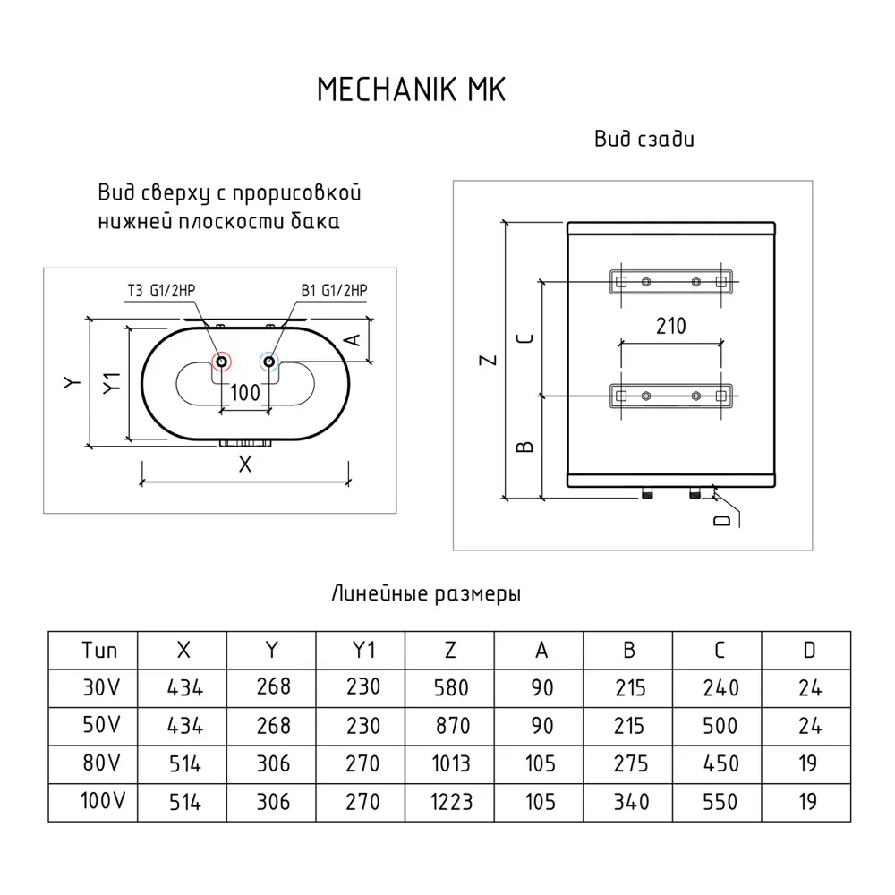 Электроводонагреватель накопительный Thermex MK 100 V вертикальный, 100 л нержавеющая сталь 82097892 STLM-2151472  - Вид №1