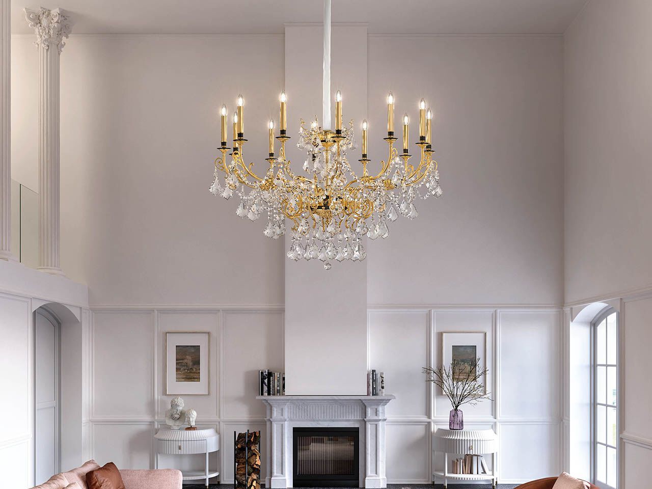 Подвесной светильник с кристаллами Masiero Одесса ARCH-00119682