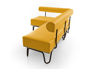 Модульная мягкая скамья со спинкой