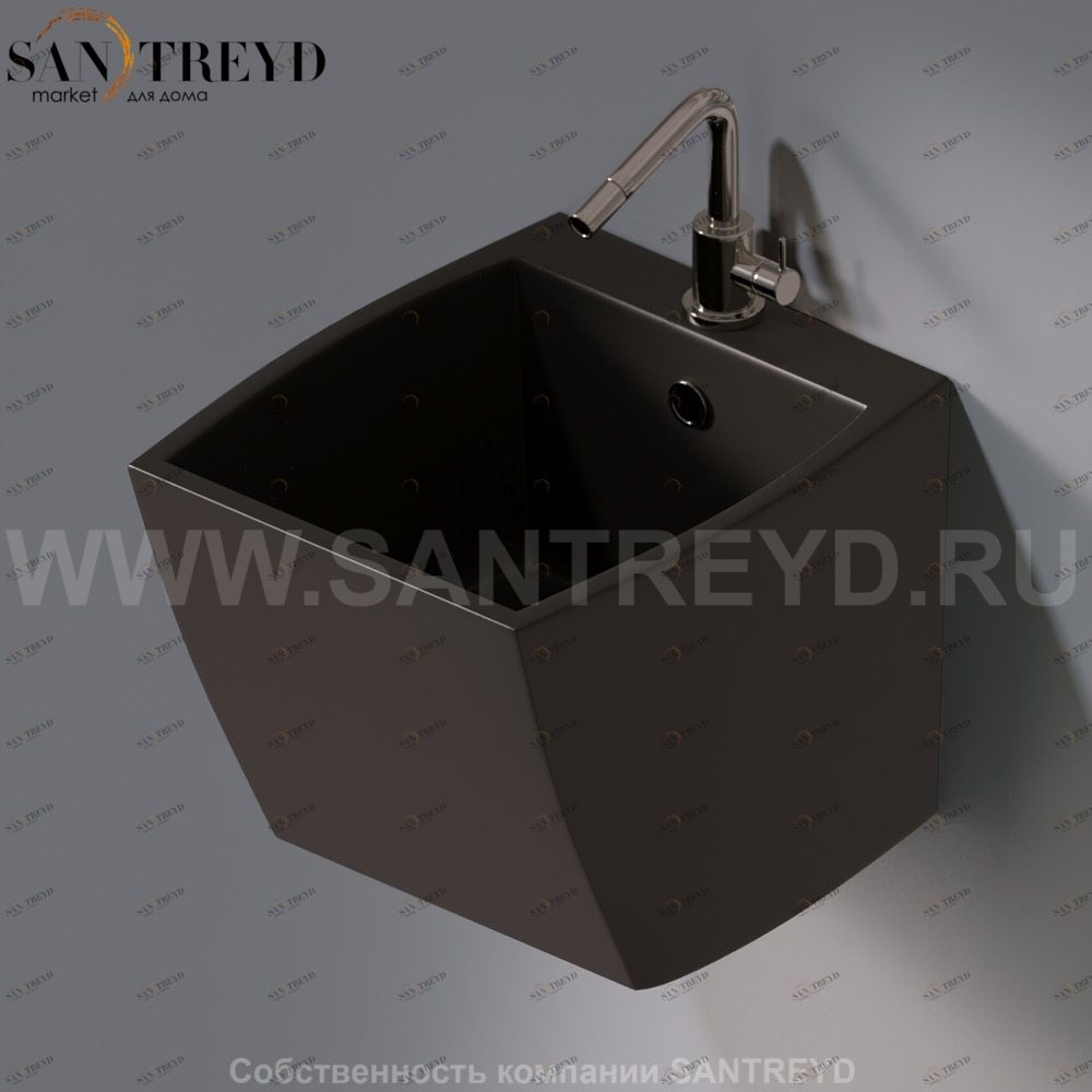 L253.105 Подвесная раковина настенная овальная A. e T. Italia SQUARE черная AeT ITALIA