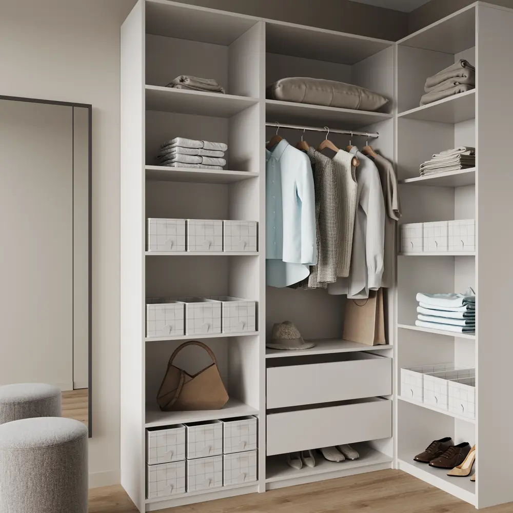 Коробка для хранения без крышки KONSENSA 17.5x38.5x16 см полиэстер цвет белый STLM-2121095 - Вид №5