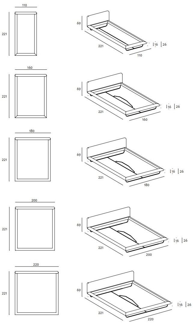 Living Divani Двуспальная кровать с мягким изголовьем Avalon sun-id-1364501 - Вид №7
