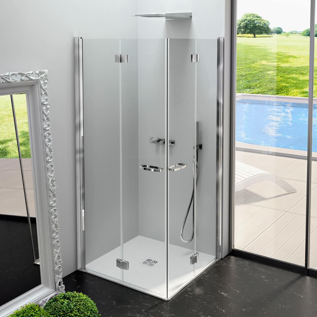 Алюминиевая и стеклянная угловая душевая кабина с раздвижной дверью CSA Box Doccia Gioia ARCH-00020356