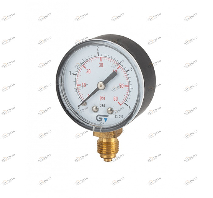 GENEBRE 3820 002 Манометр Ø 53, нижнее соединение, резьба BSP 