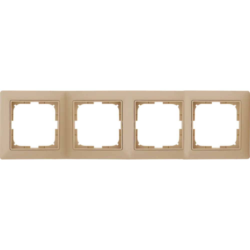 Рамка для розеток и выключателей ABB Basic55 4 поста, цвет бежевый 13595170 STLM-2110763 Basic 55