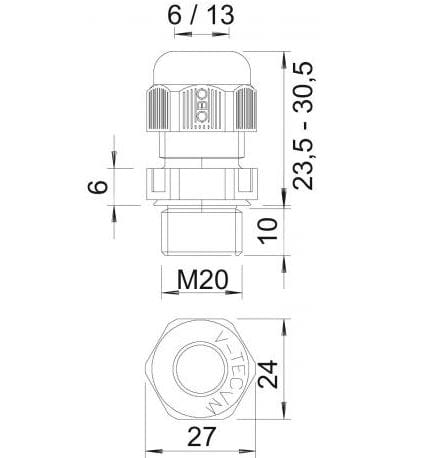 Полиамидный кабельный ввод OBO Bettermann BlackLine ARCH-00101706 - Вид №4