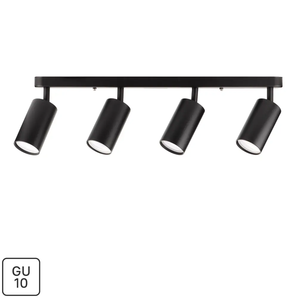 Поворотный спот RITTER Arton на 4 лампы GU10 в чёрном исполнении 83979307 STLM-0045776