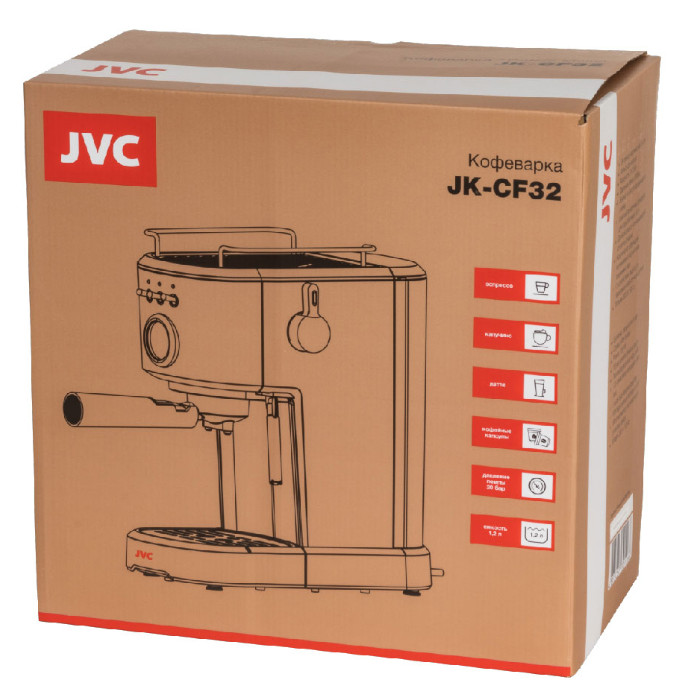 9052696 Кофеварка рожковая JVC JK-CF32 бежевый STDN-0040449 - Вид №4