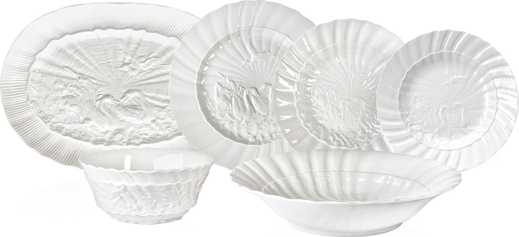 10664292 Meissen Сервиз столовый "Лебединый сервиз" на 6 персон 20 предметов Фарфор, Керамика 