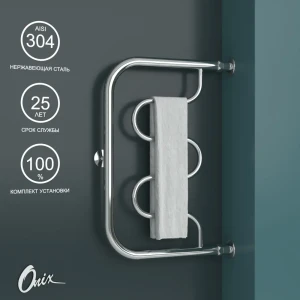 91234765 Полотенцесушитель водяной е-образный Onix Country direct right 40x60 см 3/4" нержавеющая сталь цвет хром STLM-1345711