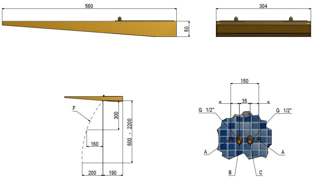tender rain Настенная лейка-водопад из латуни с системой защиты от накипи Menhir sun-id-1419314 - Вид №3
