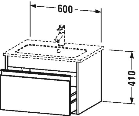 KT641803131 Тумбочка подвесная Ketho #KT6418 600 x 475 мм Сосна серебристая, декор Duravit - Вид №1