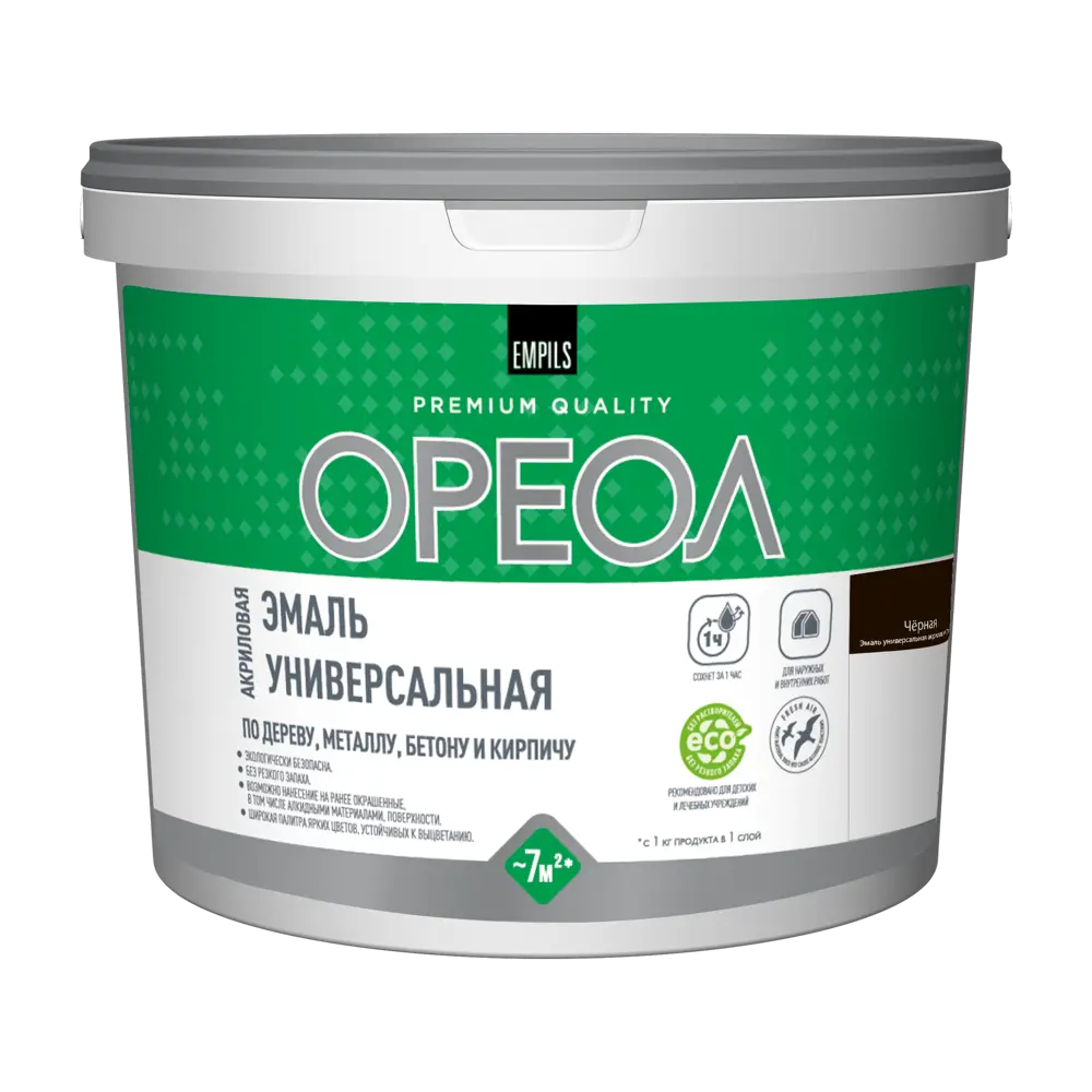 Эмаль универсальная Ореол матовая цвет черный 3 кг 89376171 STLM-2045178  - Вид №1