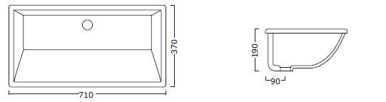 Керамическая прямоугольная встраиваемая раковина BLEU PROVENCE умывальники ARCH-00089825 - Вид №2