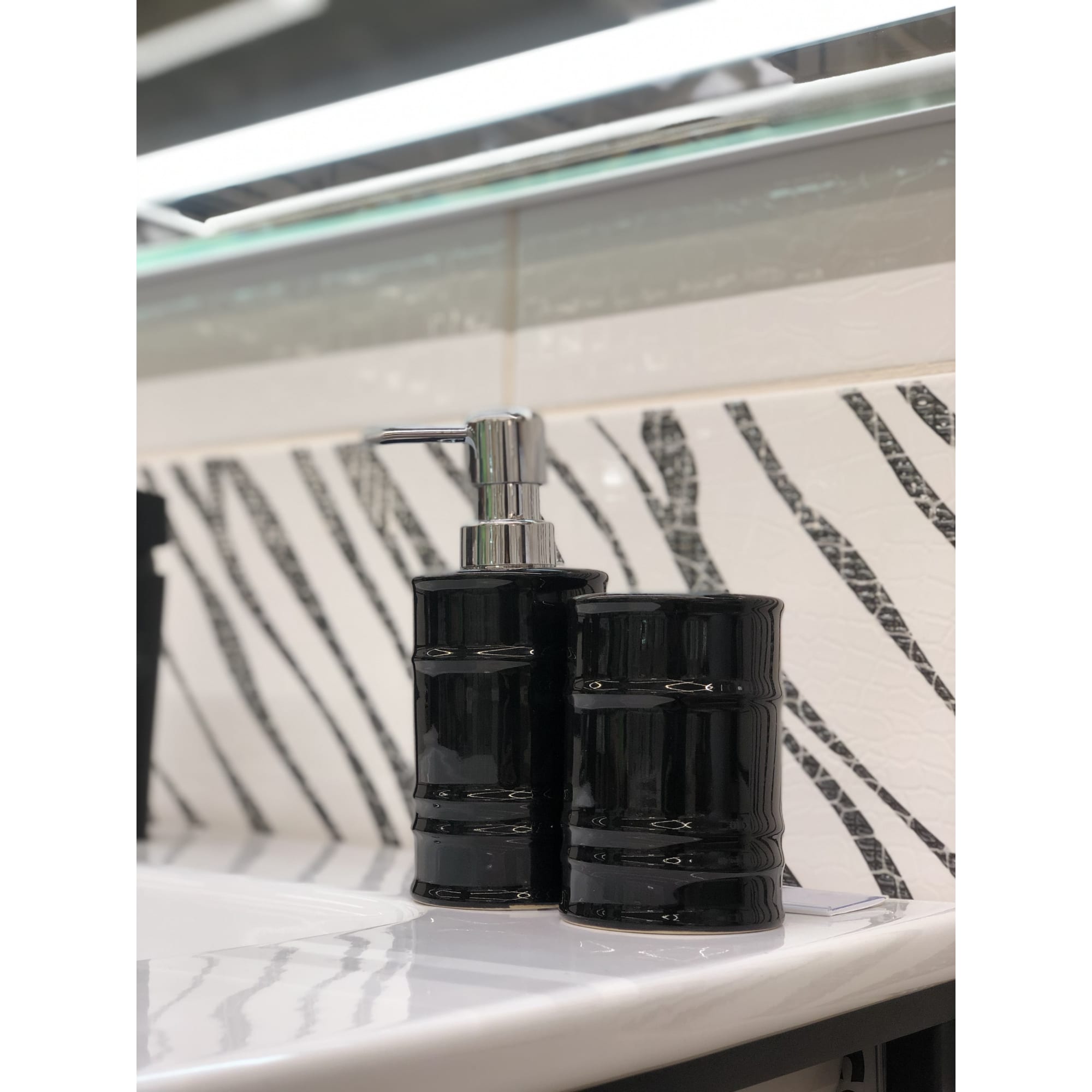 82391999 Стакан для зубных щёток «» керамика цвет чёрный Oil Santreyd  - Вид №2