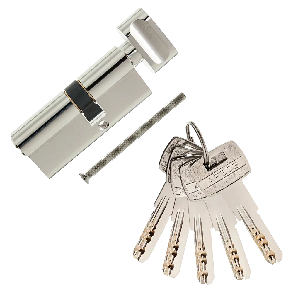 Цилиндр Apecs SM-70, 30х40 мм, ключ/вертушка, цвет никель STLM-2205793 - Вид №1