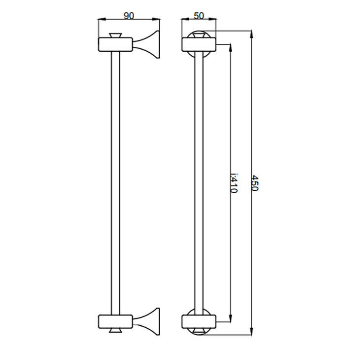 OA500501010 Полотенцедержатель трубчатый , золото Webert Opera - Вид №1