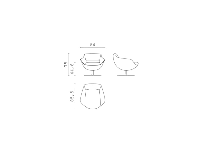 Тканевое кресло с подлокотниками CPRN HOMOOD Shapes 2025 ARCH-00108411 - Вид №2
