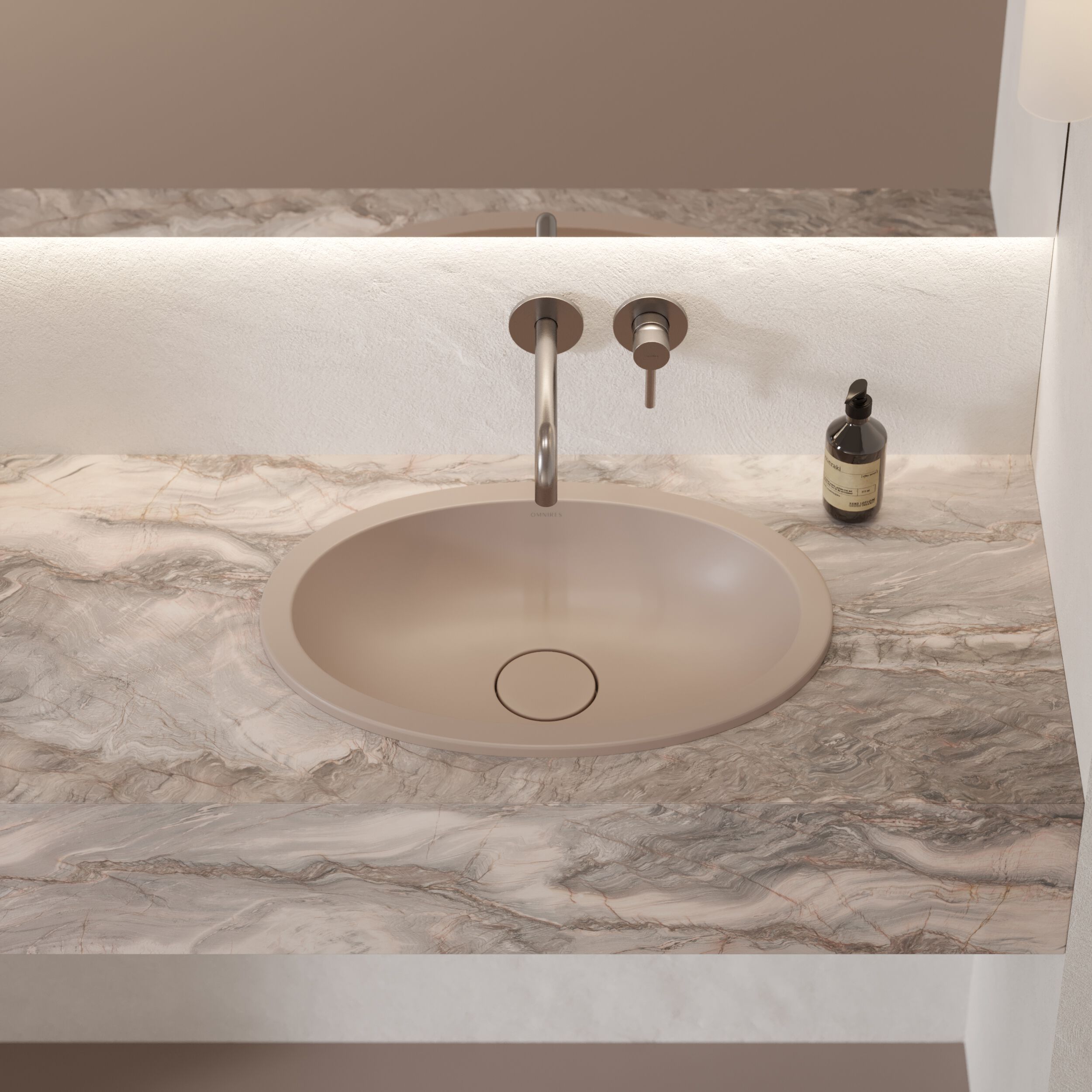Встраиваемый умывальник из Овального композитного материала OMNIRES SHELL M+ SHELLUP ARCH-00152537 - Вид №46