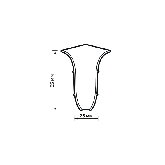 83411503 Угол для плинтуса внутренний белый 55 мм 2 шт. STLM-0041103 ARTENS  - Вид №4
