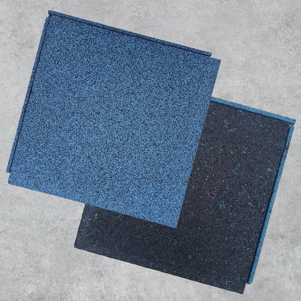 Плитка с соединением "Язык-паз" синяя. Резиновое покрытие ЭКОПРОФИТ ПСИ001 - Вид №2