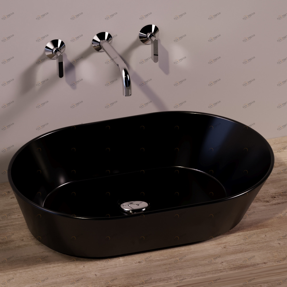 WA02NERO Накладная раковина на столешницу  овальная Simas 