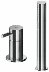 MGS Смеситель для ванны из нержавеющей стали на 2 отверстия с ручным душем Minimal