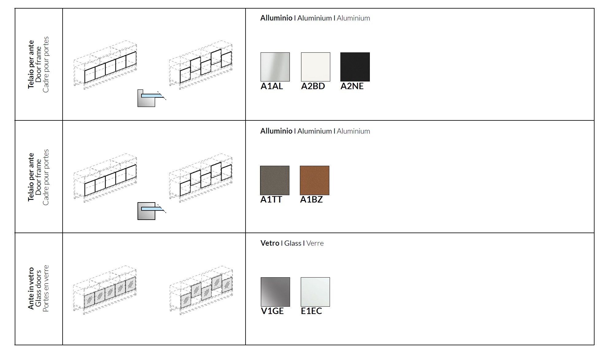 Низкая деревянная и стеклянная офисная мебель с распашными дверями About Office Bold58 ARCH-00010414 - Вид №5