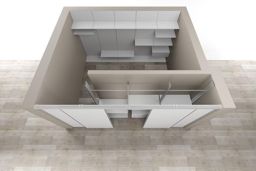 De Rosso Гардеробная со сверхлегкими раздвижными дверцами на заказ Aliante system sun-id-1402329 - Вид №6