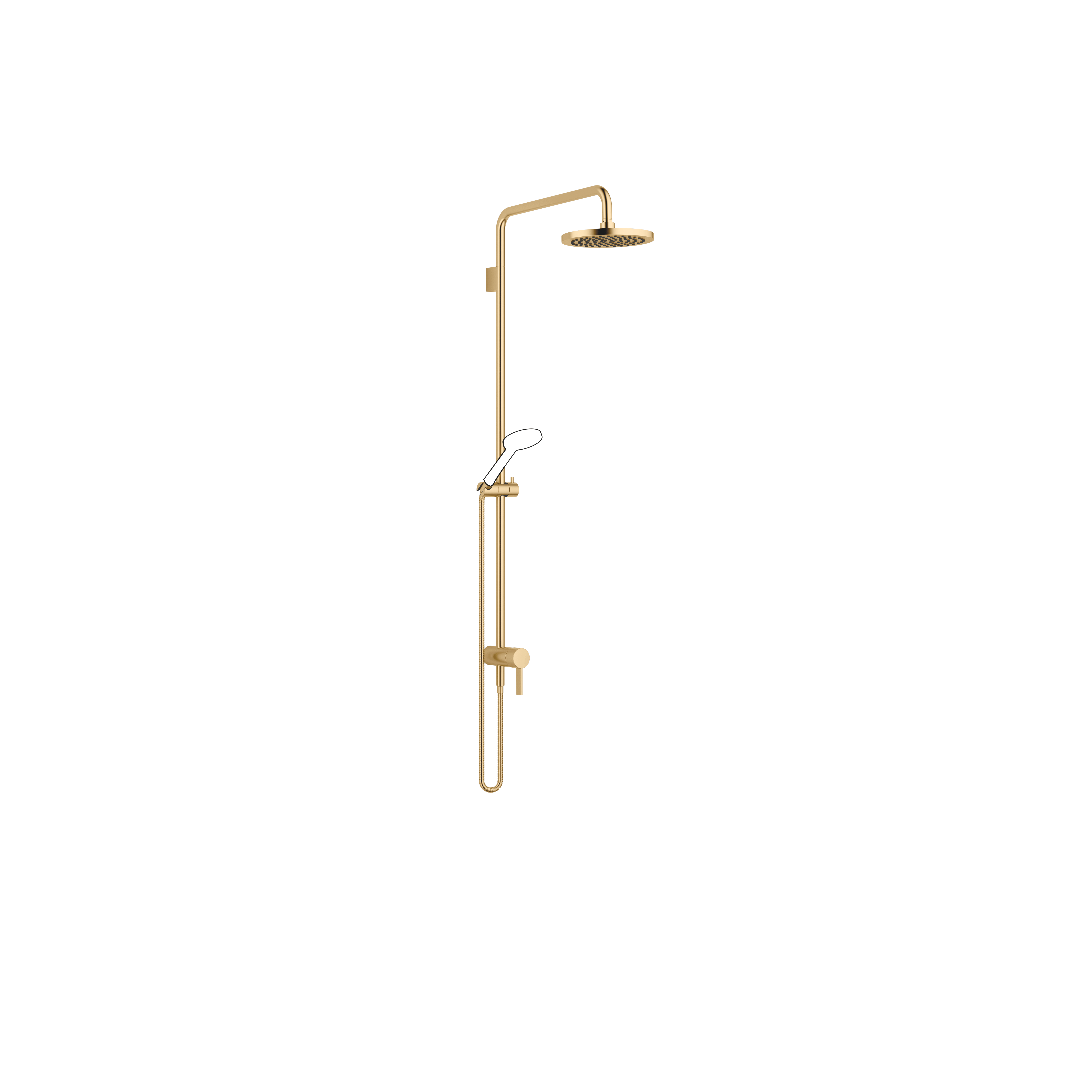 Showerpipe с однорычажным смесителем для душа без ручного душа - Brushed Durabrass (23-каратное золото) DornBracht 36112970-28