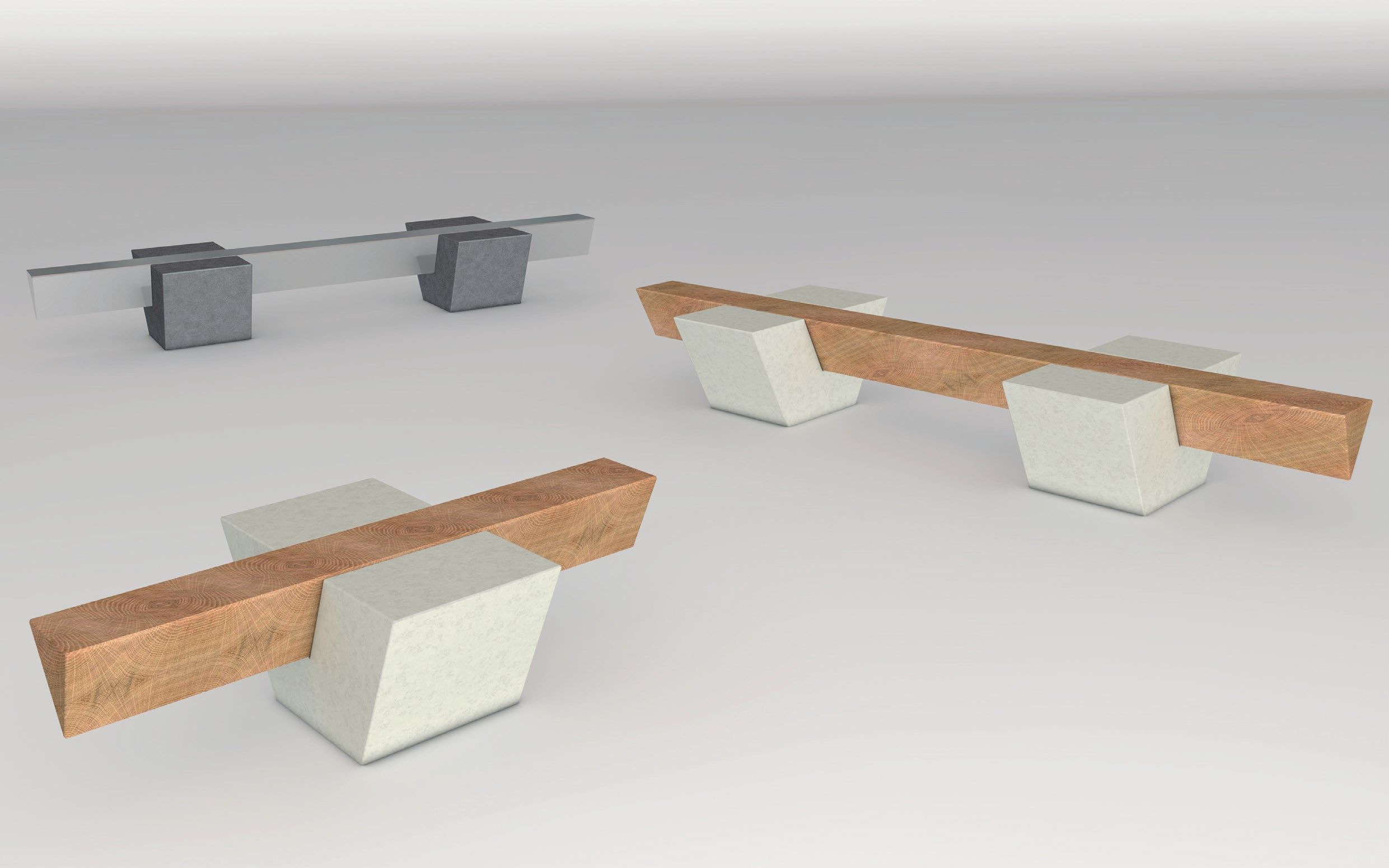 Скамья без спинки Viscio Urban Design наоборот ARCH-00151018 - Вид №2