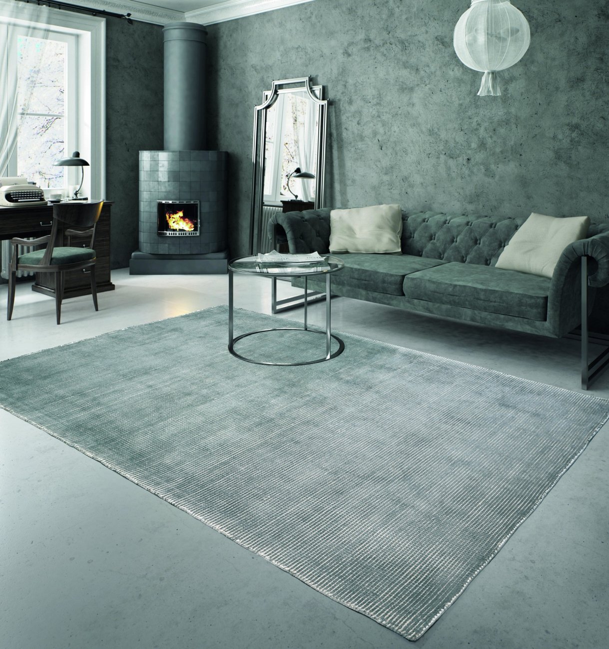 Ковер Ivette Серо-голубой 160*230 CARPETDECOR ДИЗАЙНЕРСКИЕ, HANDMADE, ДЕТСКИЕ 240220 Серый;голубой  - Вид №1