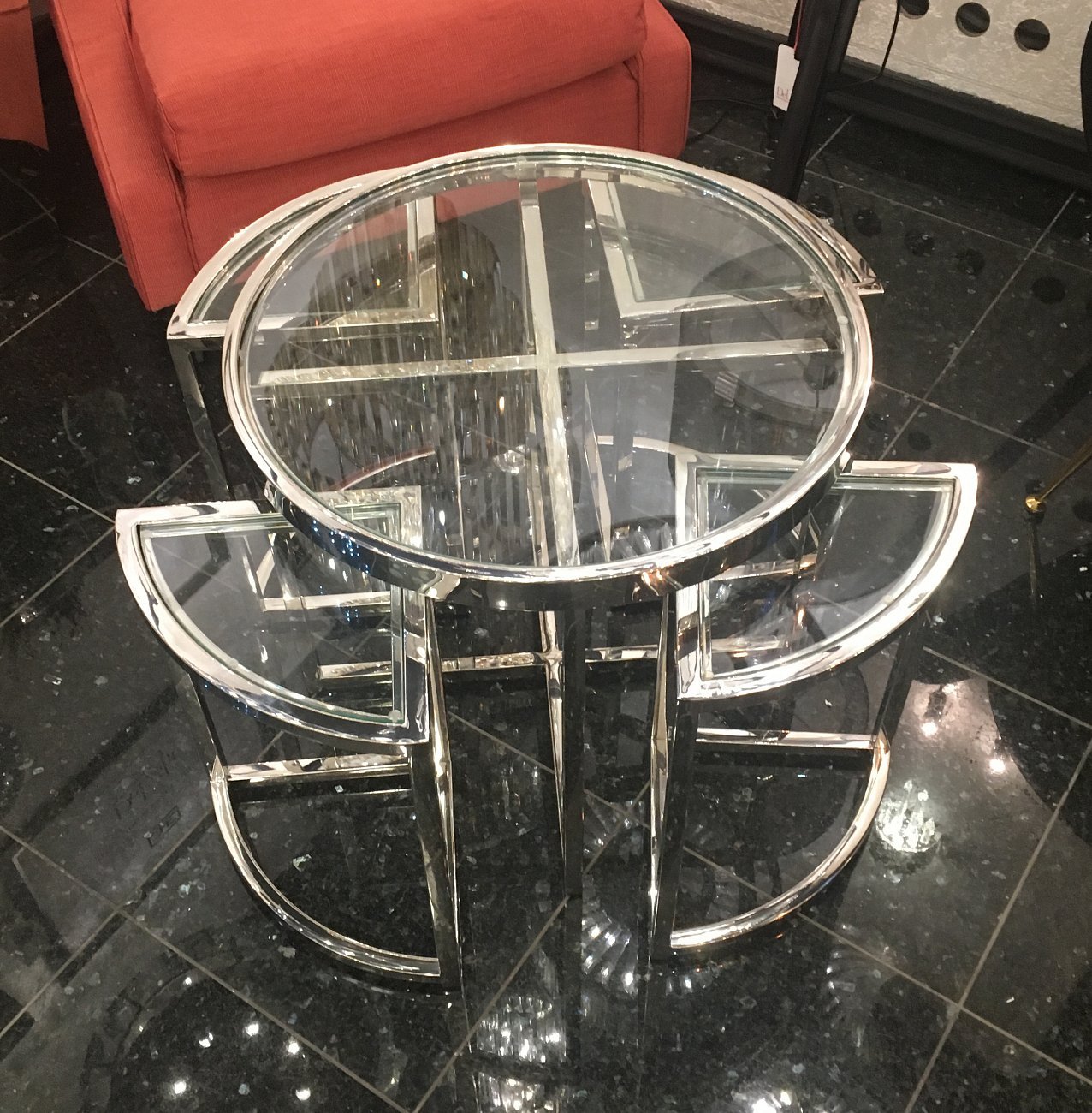 Журнальный столик стеклянный с основанием хром Majestic от Delight Collection DELIGHT COLLECTION  242670 Прозрачный;хром  - Вид №4