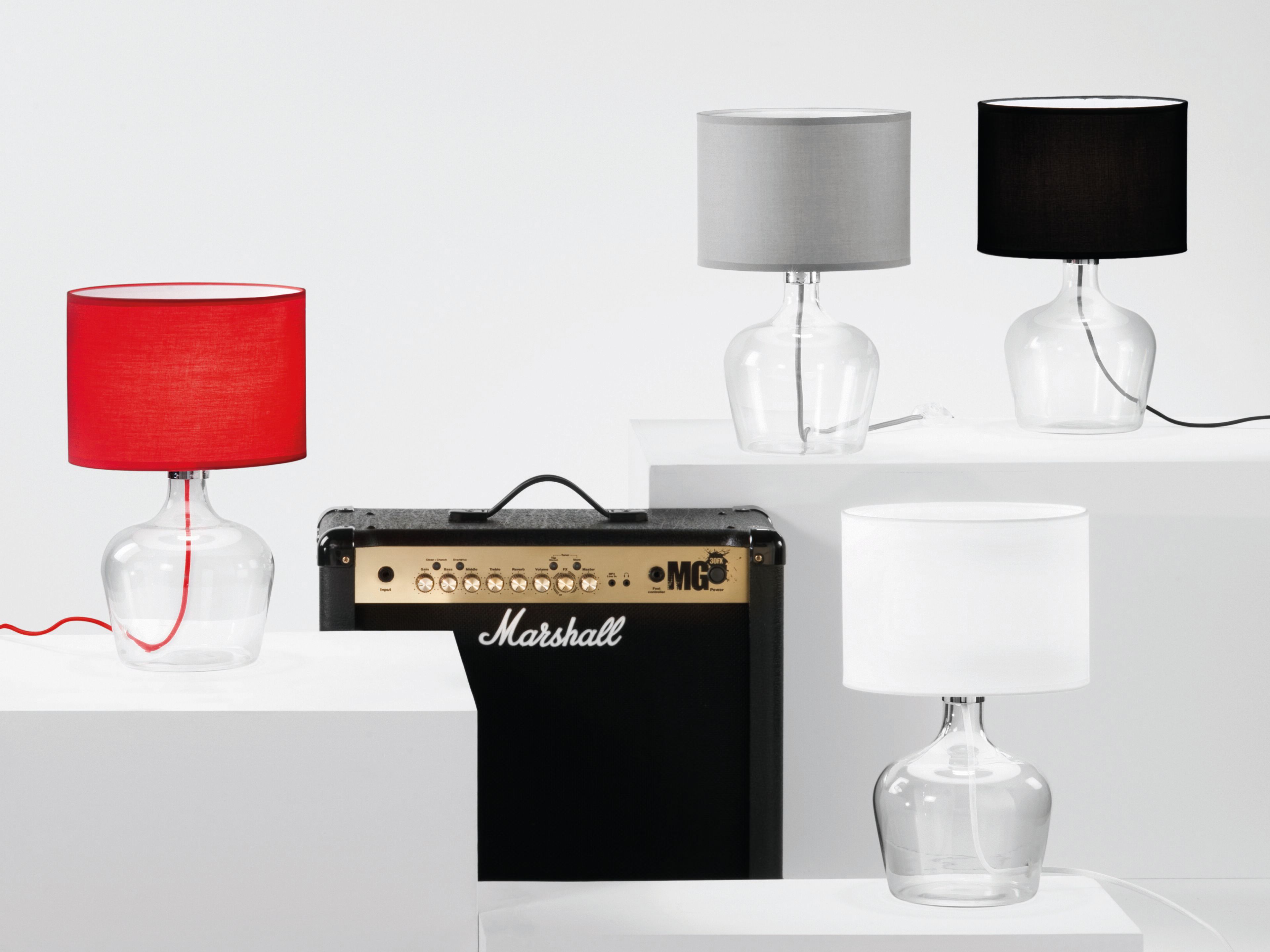 Настольная лампа из дутого стекла и ткани Fan Europe Lighting окружающий свет дизайн ARCH-00078673