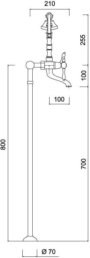 Rubinetteria Giulini Отдельностоящая ванна с ручным душем Classic revolution - praga F7500ctce - Вид №1