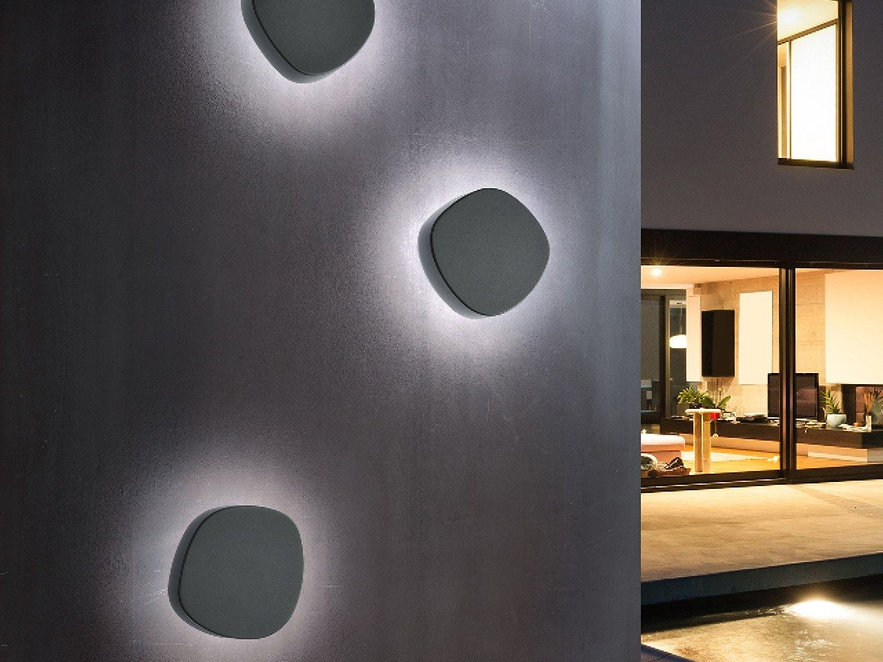 Литой алюминиевый открытый настенный светильник Zafferano галька ARCH-00034128 - Вид №3