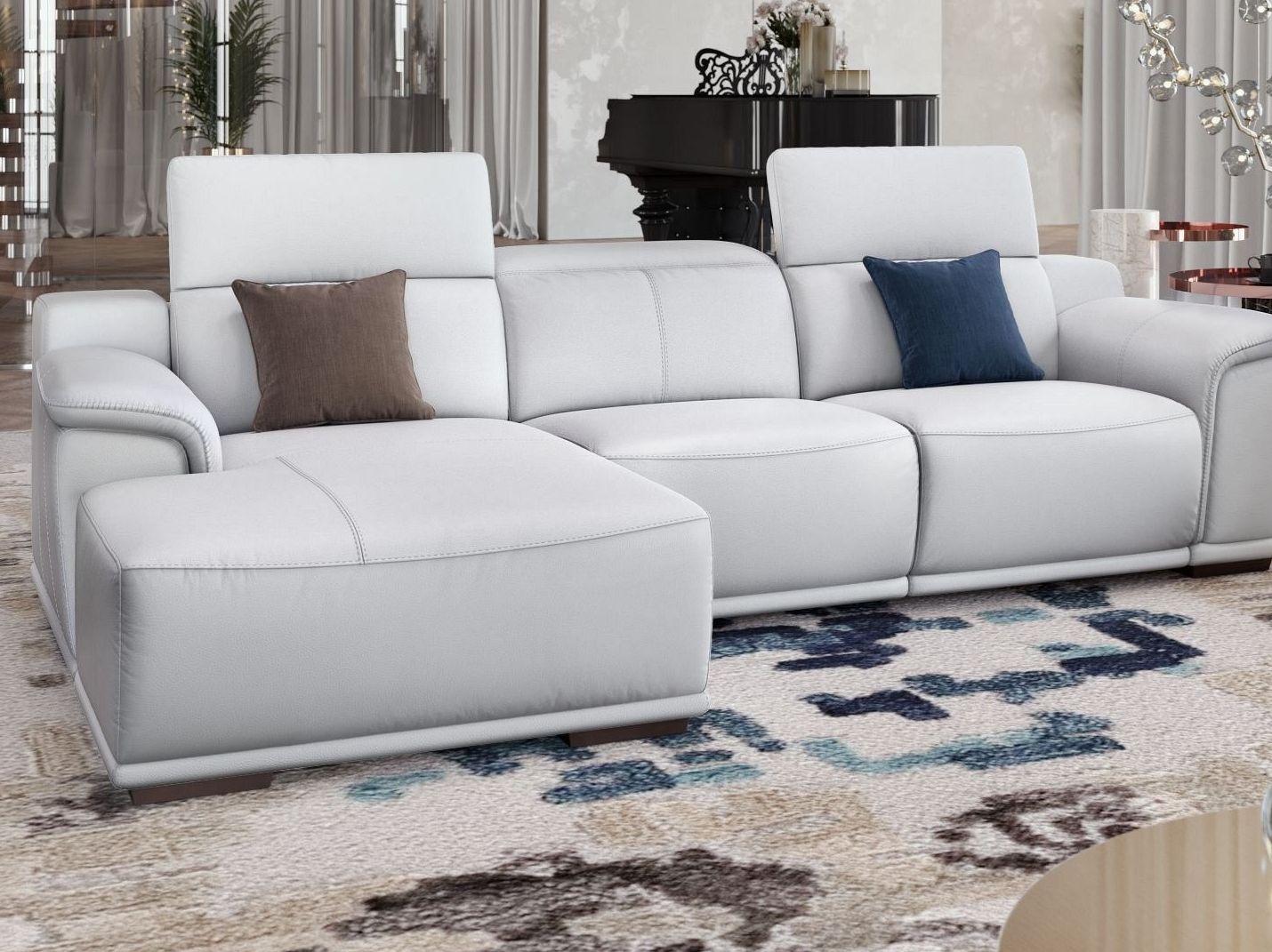 Кожаный диван с полуостровом Sofanella Montefino ARCH-00115177 - Вид №6