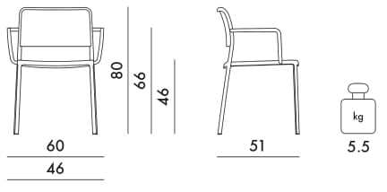 Алюминиевый мягкий стул с подлокотниками Kartell AUDREY SOFT ARCH-00124374 - Вид №69
