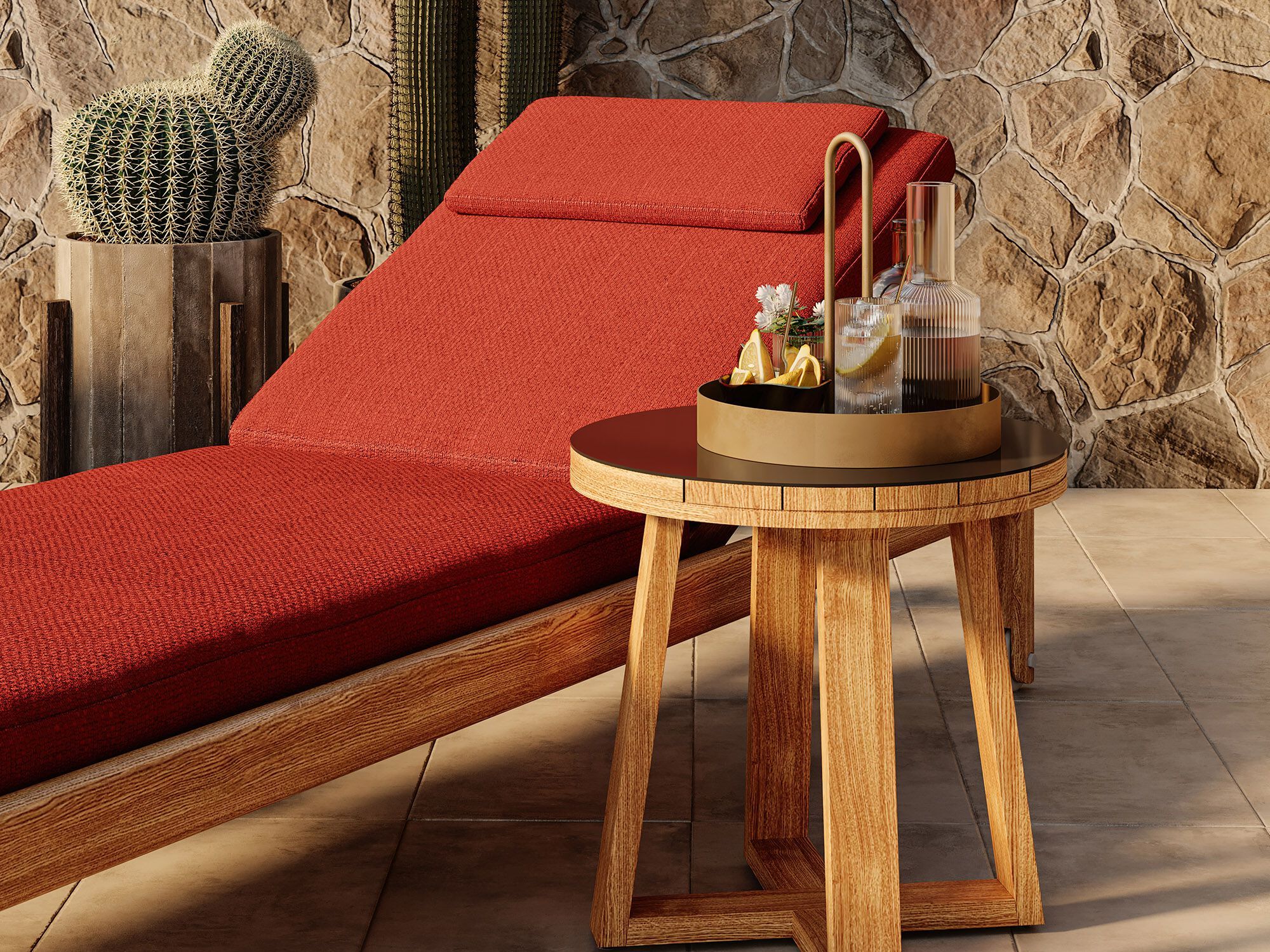 Садовая кровать с откидной спинкой из тикового дерева Walters Laurel ARCH-00038859 - Вид №6