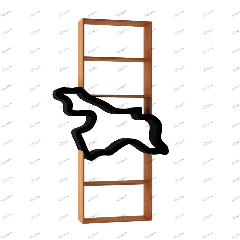 Стеллаж деревянный дизайнерский дуб, черный "Крона" от Odingeniy ODINGENIY  178444 Бежевый 