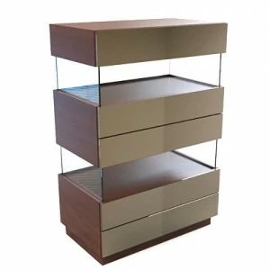 Комод деревянный с закаленным стеклом "Фрэнк-1" GRAUM ДИЗАЙНЕРСКИЕ 304017 Бежевый;коричневый