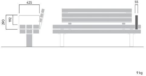VESTRE Модульная модульная скамья из стали и дерева Kong sun-id-1387800 - Вид №6