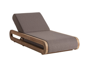 Садовая кровать с откидной спинкой из ткани и дерева