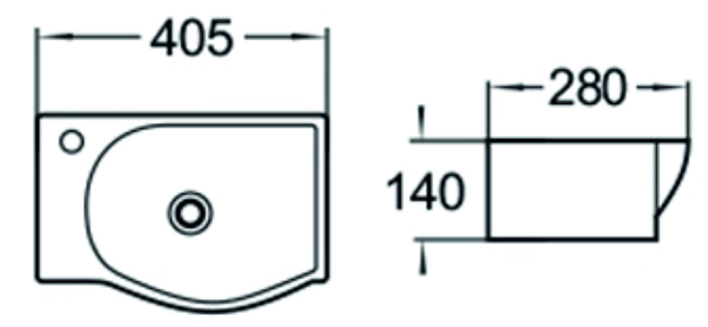 SL-2018R Раковина керамическая накладная без перелива LAB.Space  - Вид №1