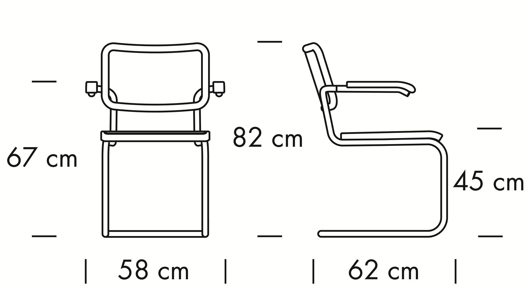 Стальной и соломенный консольный стул THONET JS. THONET ARCH-00097412 - Вид №3