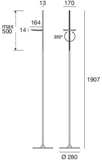 Linea Light Group Регулируемый светодиодный торшер из алюминия sun-id-1358553 - Вид №6