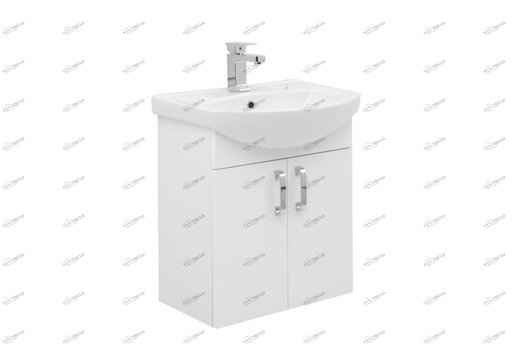 Тумба с раковиной Aquanet Ирис 60 белый (2 дверцы) 0019838000182641