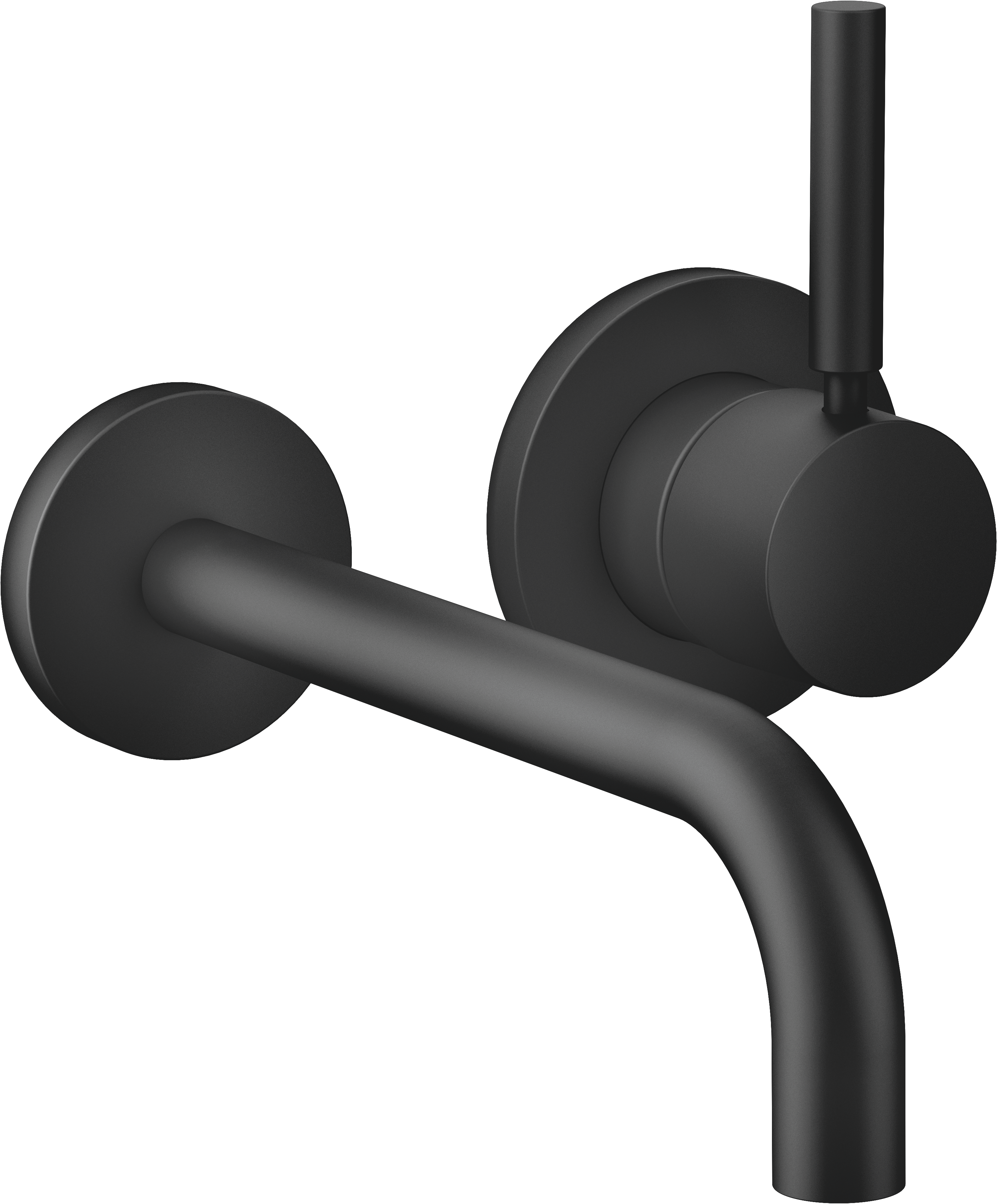 МЕТА Смеситель для раковины однорычажный настенный с отдельными розетками - матовый черный 36862660-33