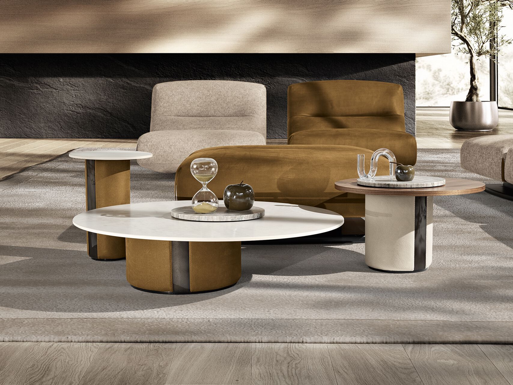 Круглый сервировочный столик из керамогранита Max Divani KRISA ARCH-00066807 - Вид №2